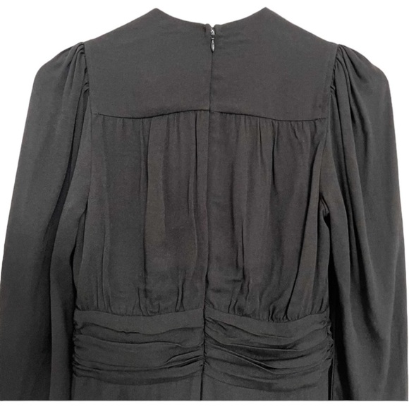 Afrm × REVOLVE avalon puff sleeve deep v-neck mini dress cocktail black NEW - Picture 11 of 13